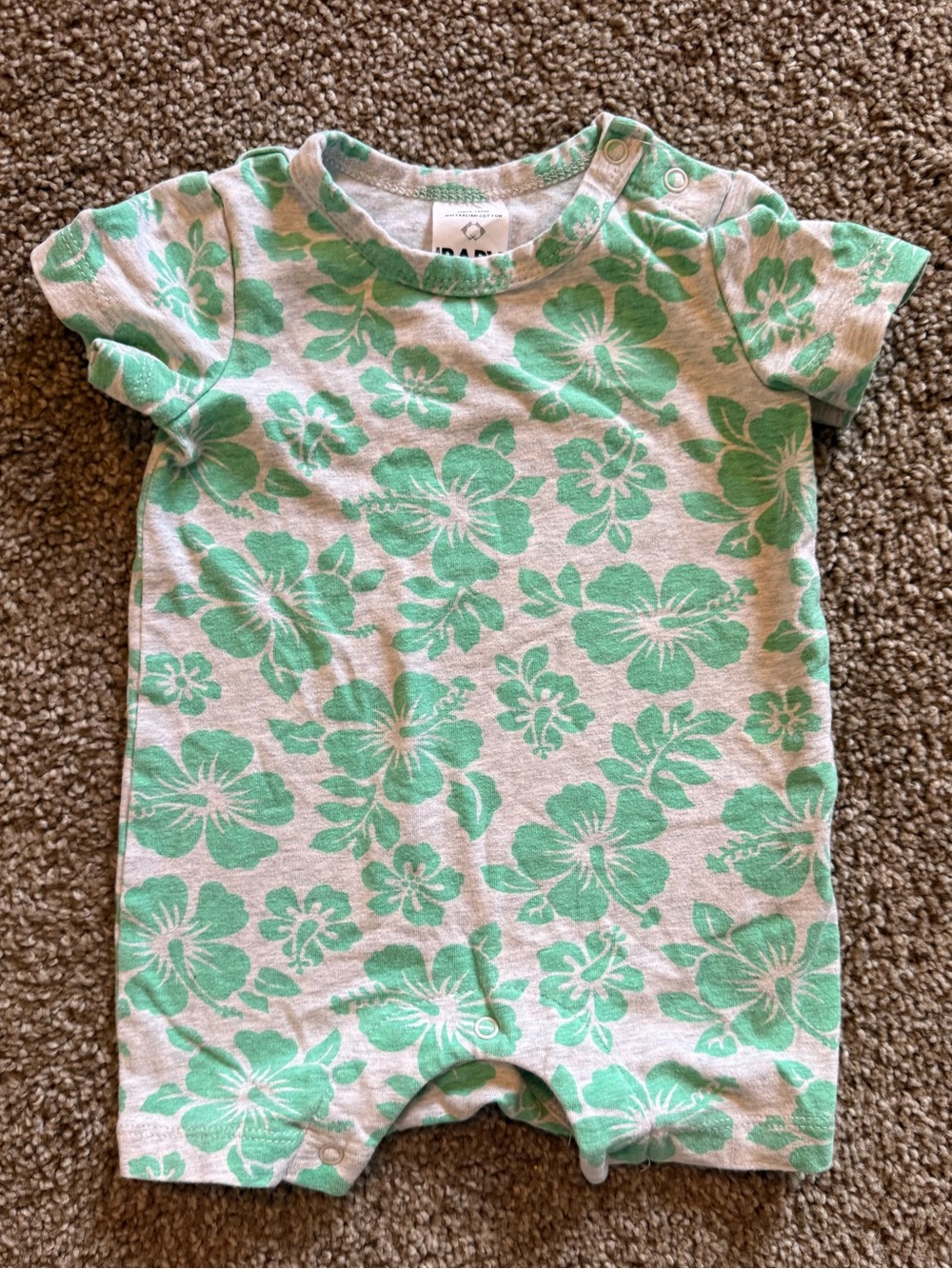 Green Floral Baby Romper by cotton on